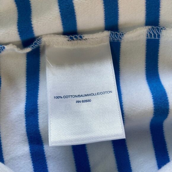 LANDS END Tank Top Nautical Cotton Blue White Stripes Womens Plus Size XL - Picture 7 of 11